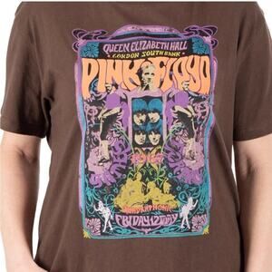 Pink Floyd Queen Elizabeth Hall Graphic Band T-Shirt Brown Size Large NWT